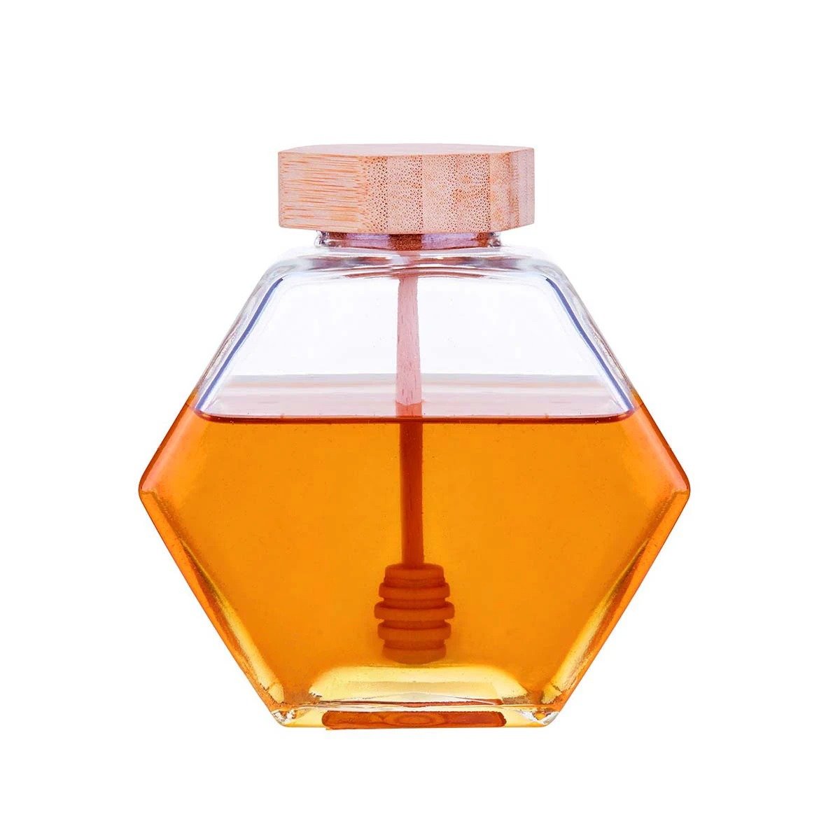FRASCO CON TAPA DE MADERA PARA COCINA EN VIDRIO 380ML USO DIARIO Y+LIGAS REGALO - 5