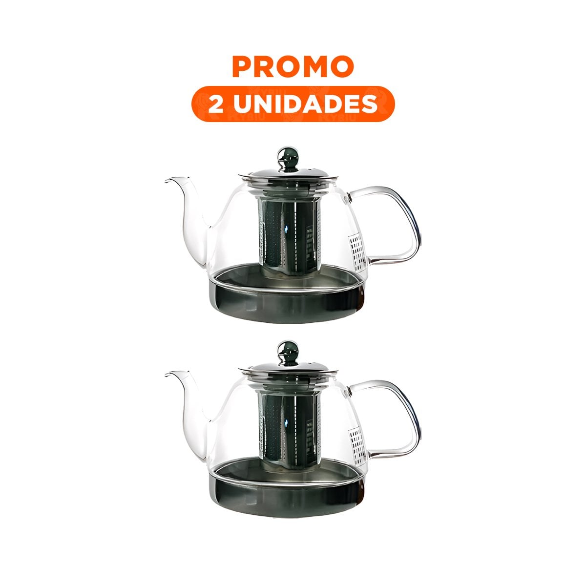 PACK2 JARRA DE COLOR TRANSPARENTE DE 800ML EN BOROSILICATO Y ACERO YREGALO STICKER - 1