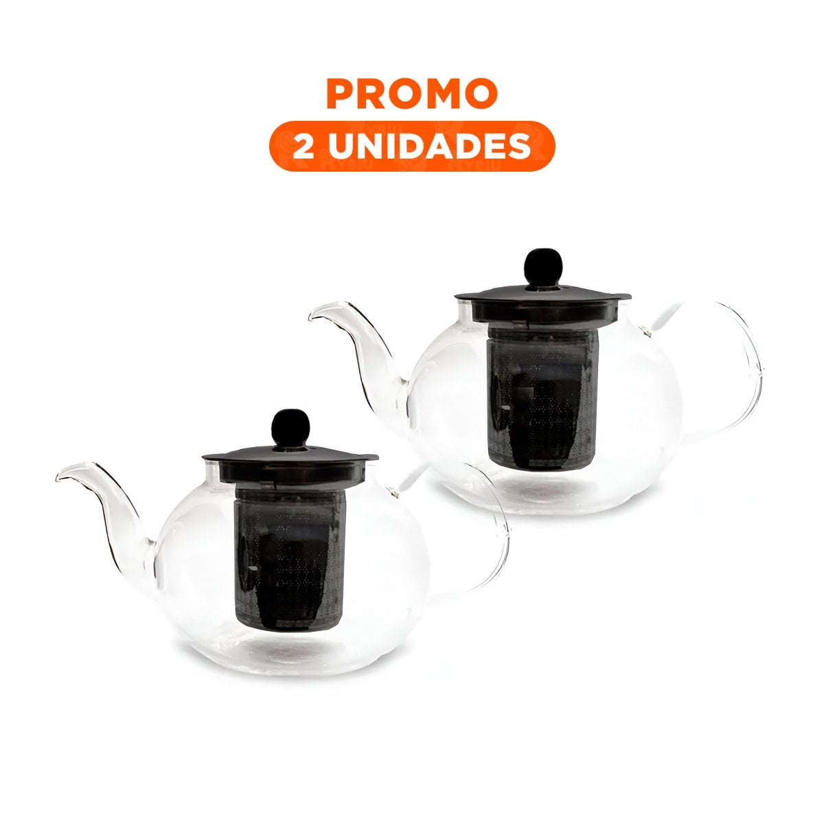 PACK2 JARRA CIRCULAR TRANSPARENTE DE 900ML EN BOROSILICATO Y ACERO YREGALO STICKER - 1