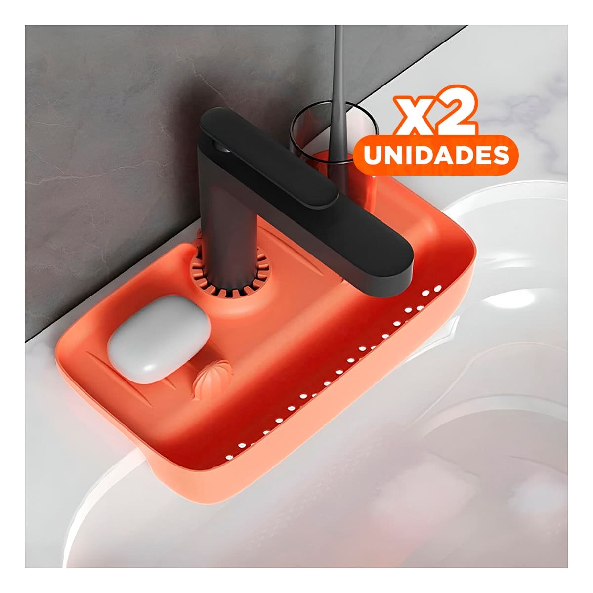 PACK2 PROTECCION MODERNA PARA LAVADERO CON ESCURRIDOR ANARANJADO - 1