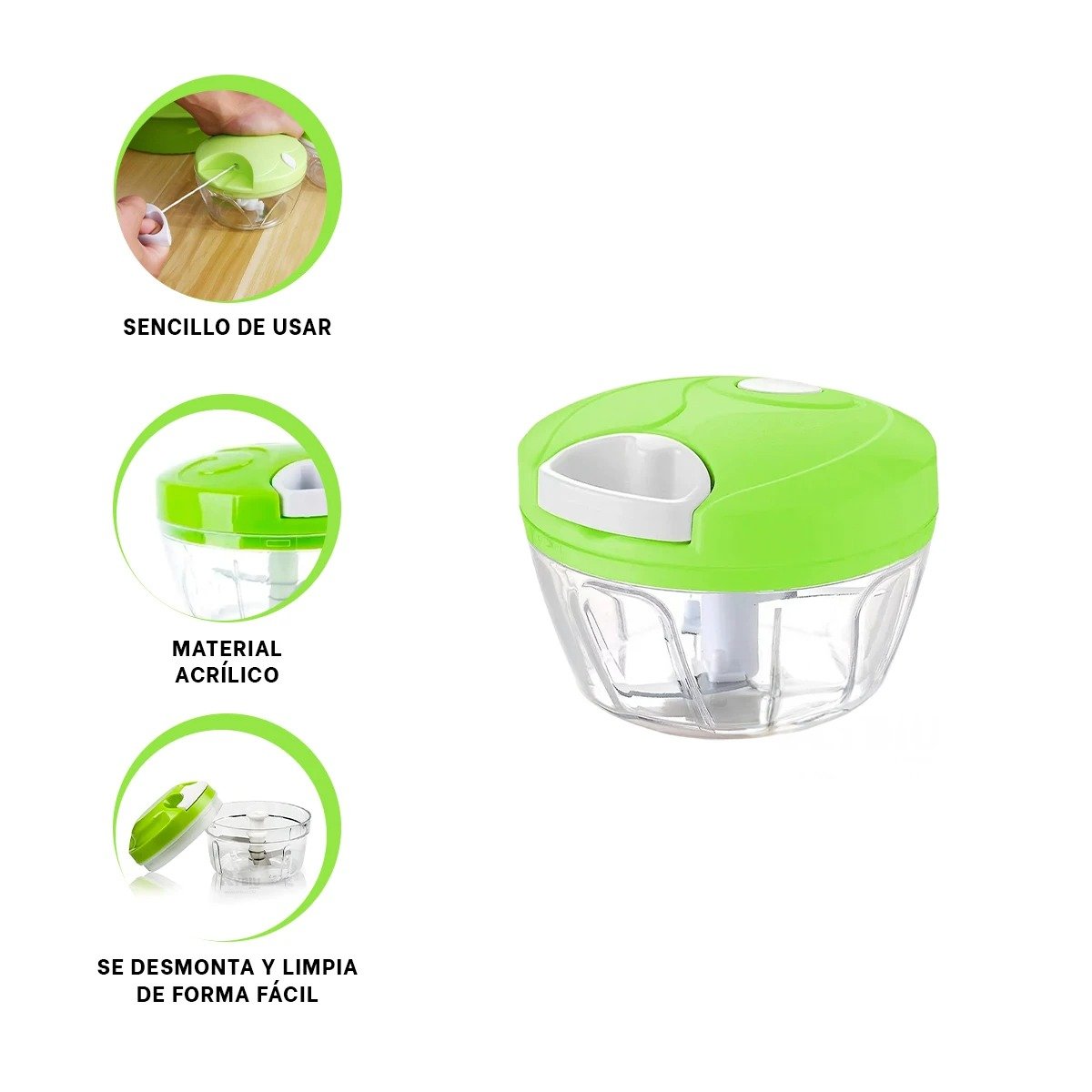 PICATODO CON CUERPO DE ACRILICO DURABLE Y PITA INTEGRADA CON TAPA VERDE SEGURA Y+PAPEL REGALO - 5