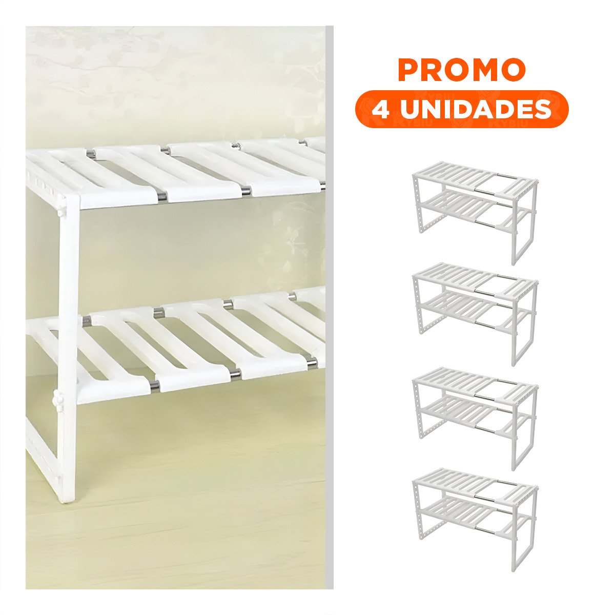 PACK4 SOPORTE DE MENAJE BLANCO PARA APROVECHAR CADA RINCON DEL HOGAR - 1