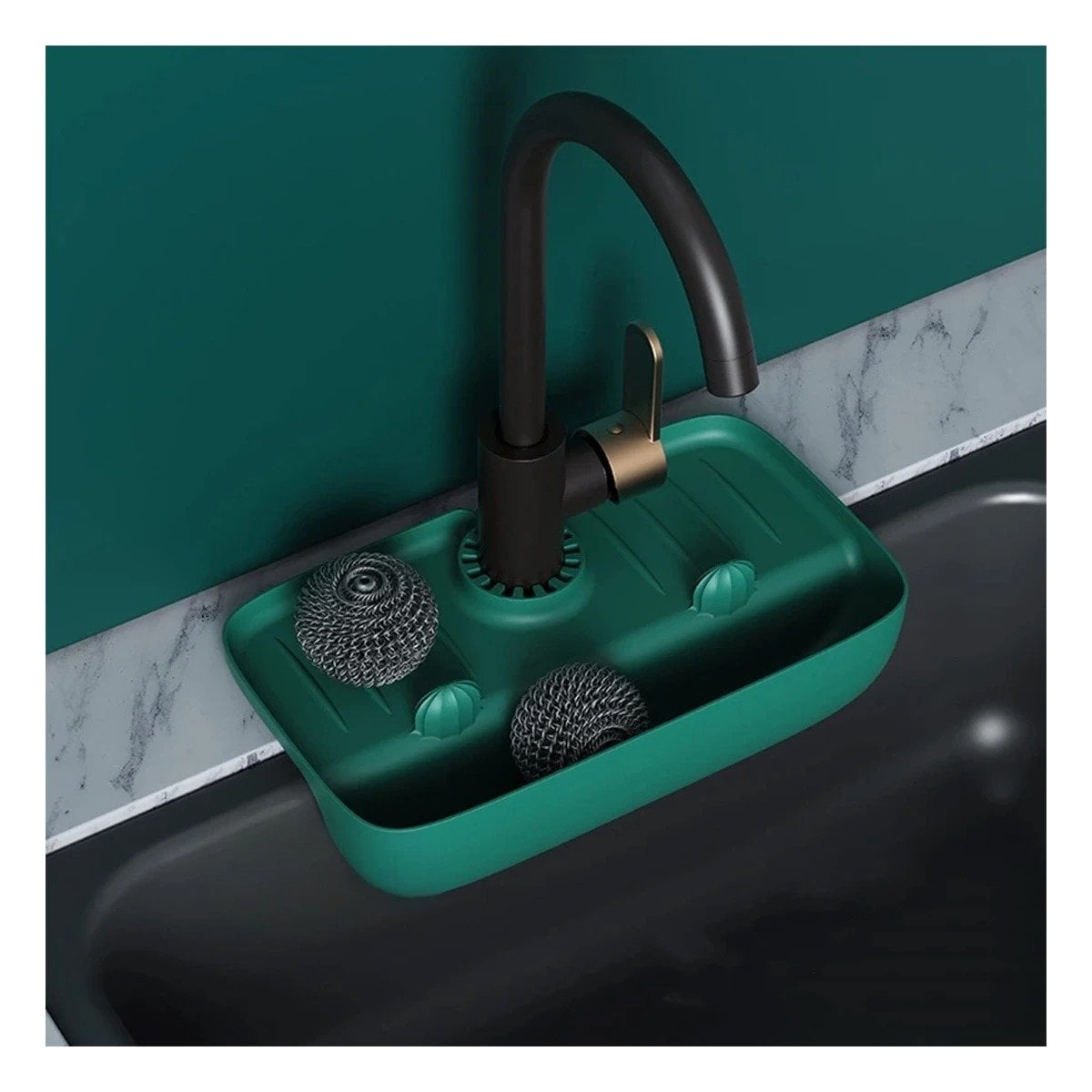 PACK12 BASE DE COCINA PARA LAVADERO EN SILICONA COLOR VERDE Y+PAPEL REGALO - 2