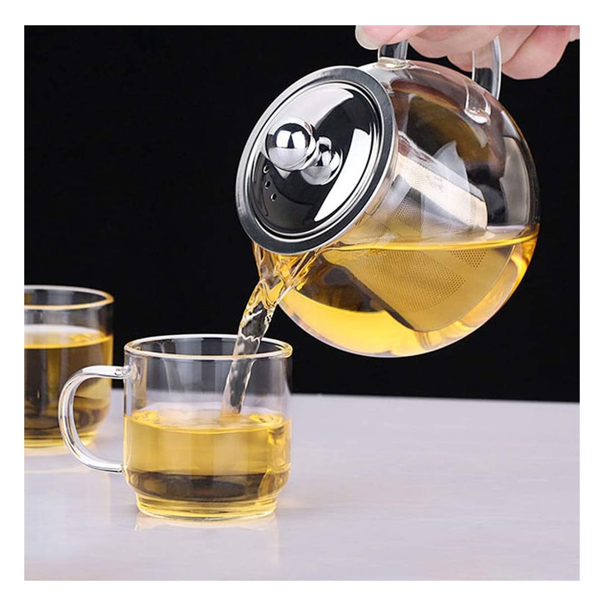 PACK12 INFUSOR TRANSPARENTE 800ML CIRCULAR CON SISTEMA EN BOROSILICATO Y ACERO YPAPEL REGALO - 2