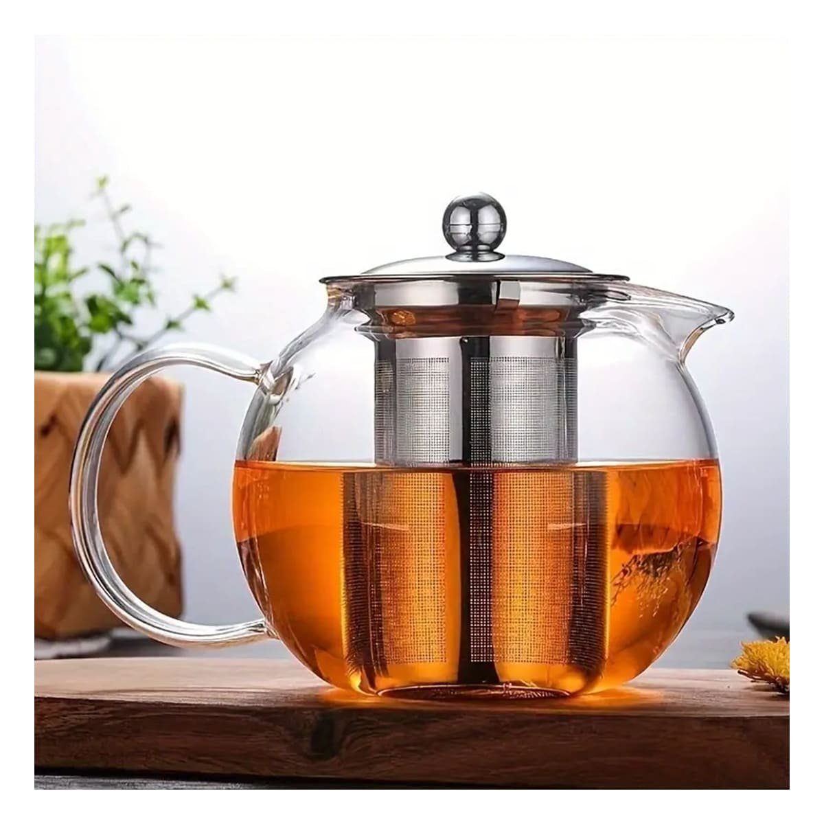 PACK12 INFUSOR TRANSPARENTE 800ML CIRCULAR CON SISTEMA EN BOROSILICATO Y ACERO YPAPEL REGALO - 3