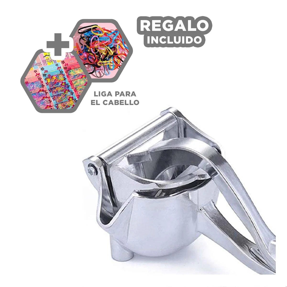 EXPRIMIDOR ACERO INOXIDABLE EN COLOR PLATEADO PARA NARANJA CON DIMENSIONES Y+LIGAS REGALO - 2
