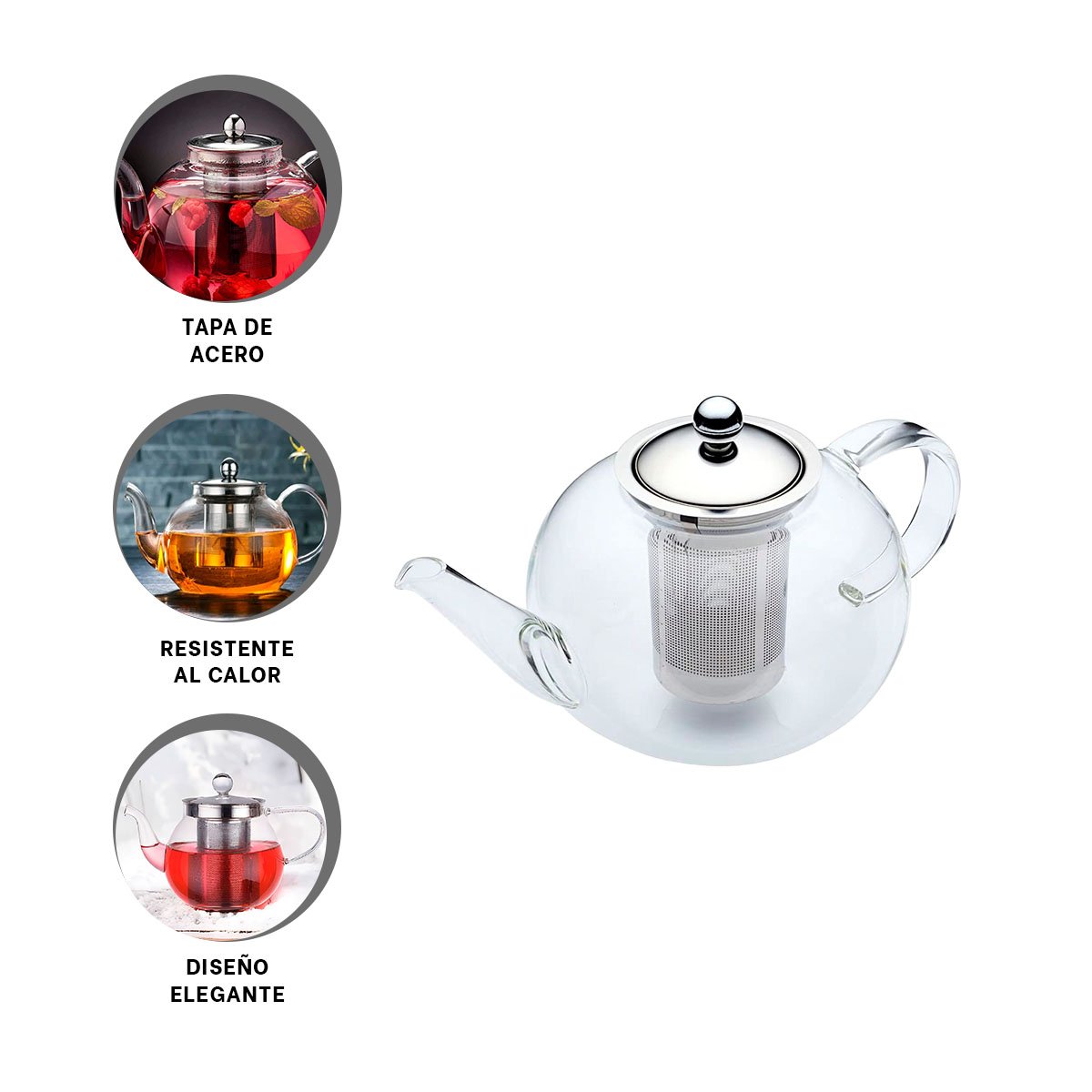 TETERA CIRCULAR 900ML EN BOROSILICATO Y ACERO CON ACABADO TRANSPARENTE YPOST IT - 5