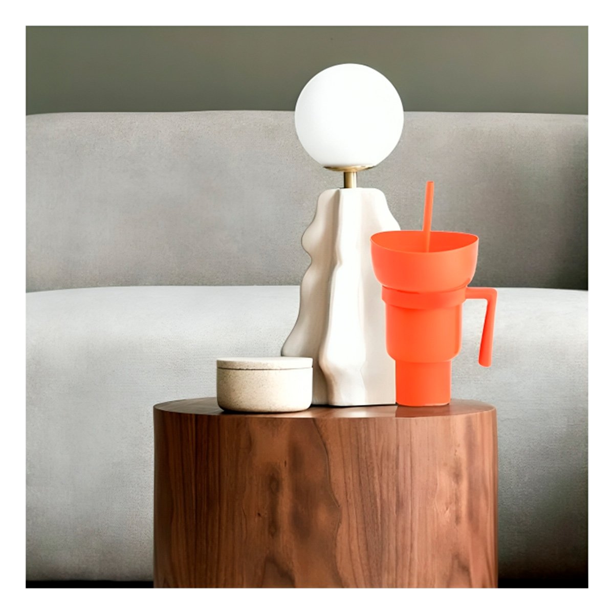 VASO 2 EN 1 CON CUERPO DE ABS COLOR ANARANJADO PENSADO PARA REUNIONES Y HOGAR Y+REGALO STICKER - 3
