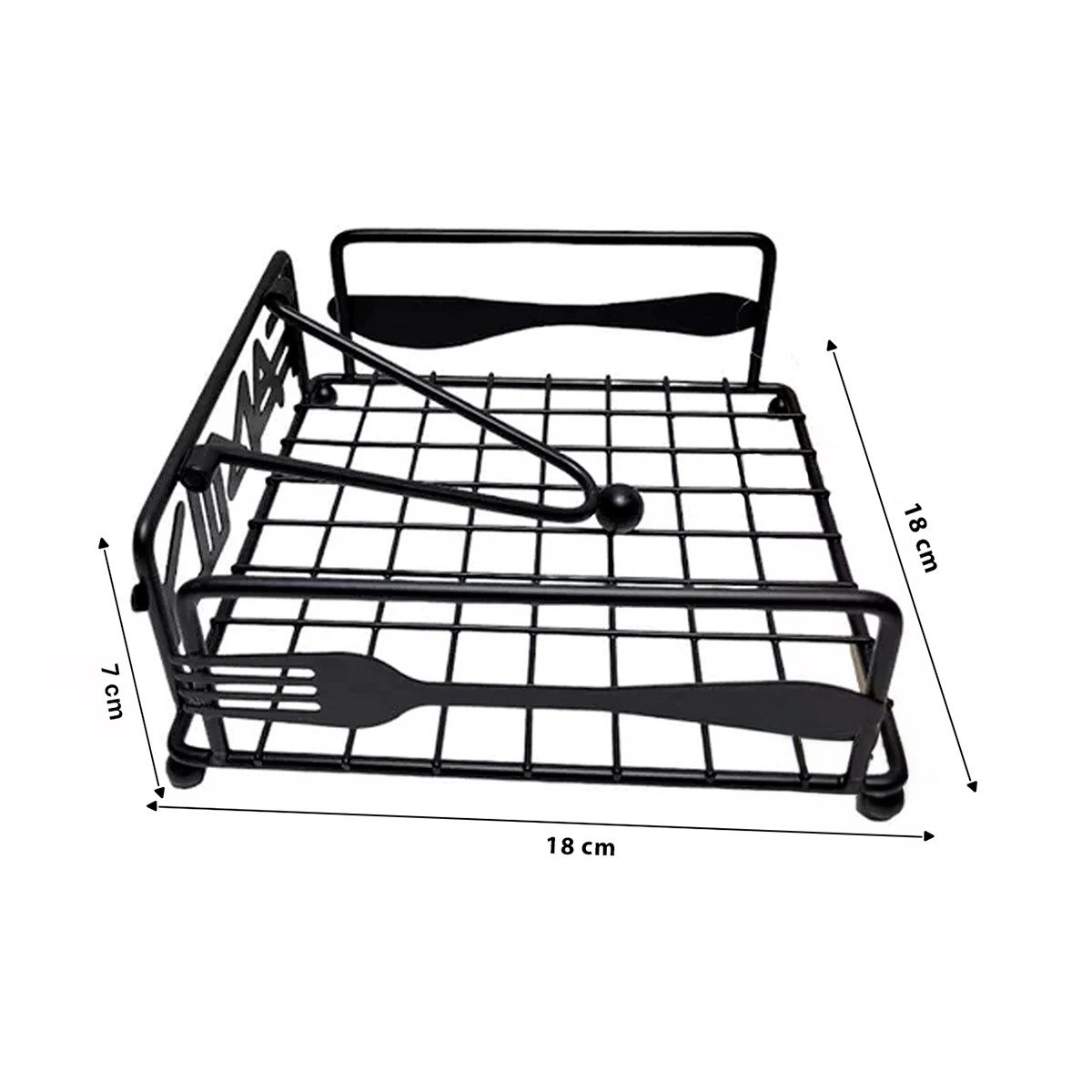 SERVILLETERO NEGRO CON SOPORTE FIRME EN ACERO INOXIDABLE PARA ORGANIZAR Y+LIGAS REGALO - 4
