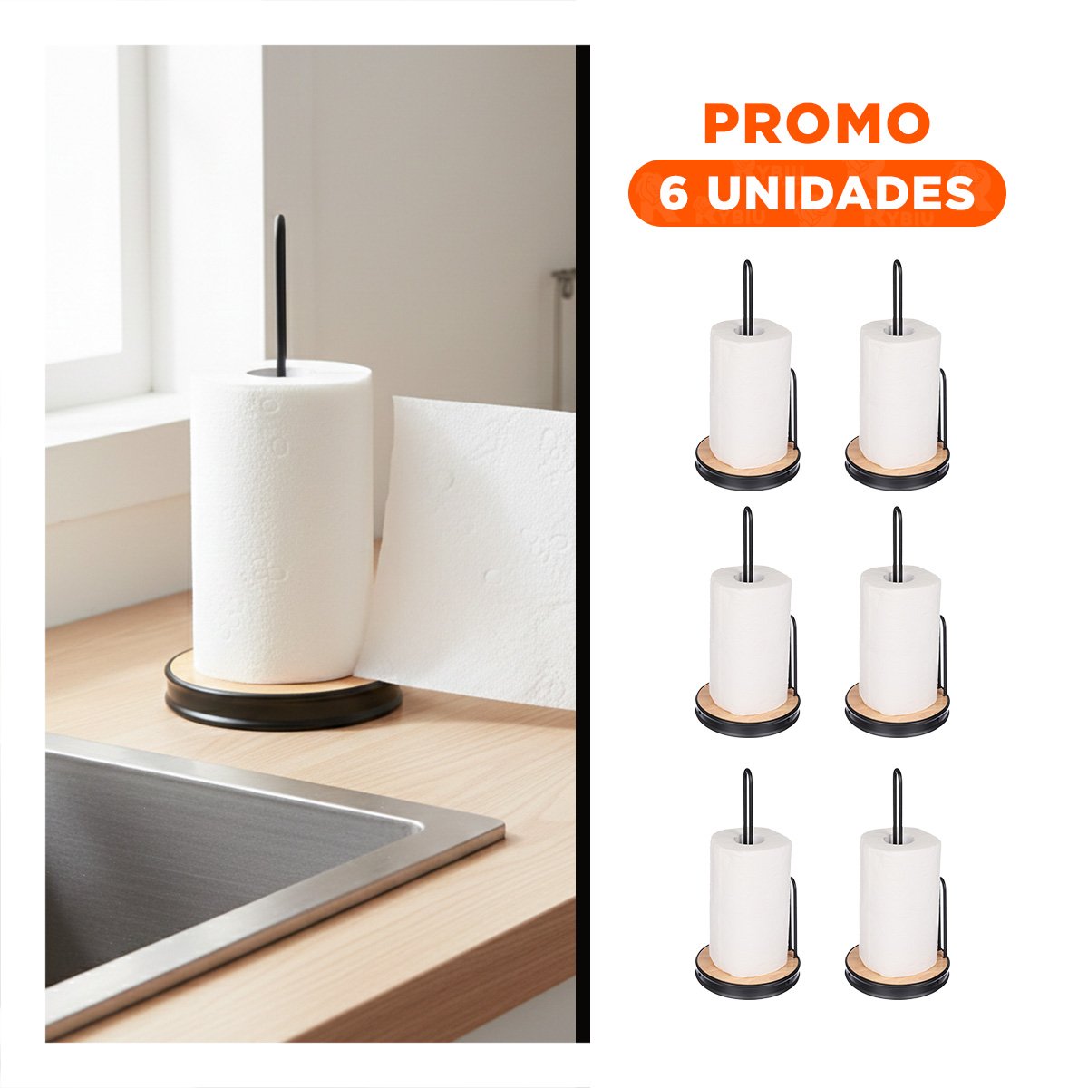 PACK6 ORGANIZADOR ELEGANTE VERTICAL NEGRO CON DISEÑO MODERNO YREGALO STICKER - 1