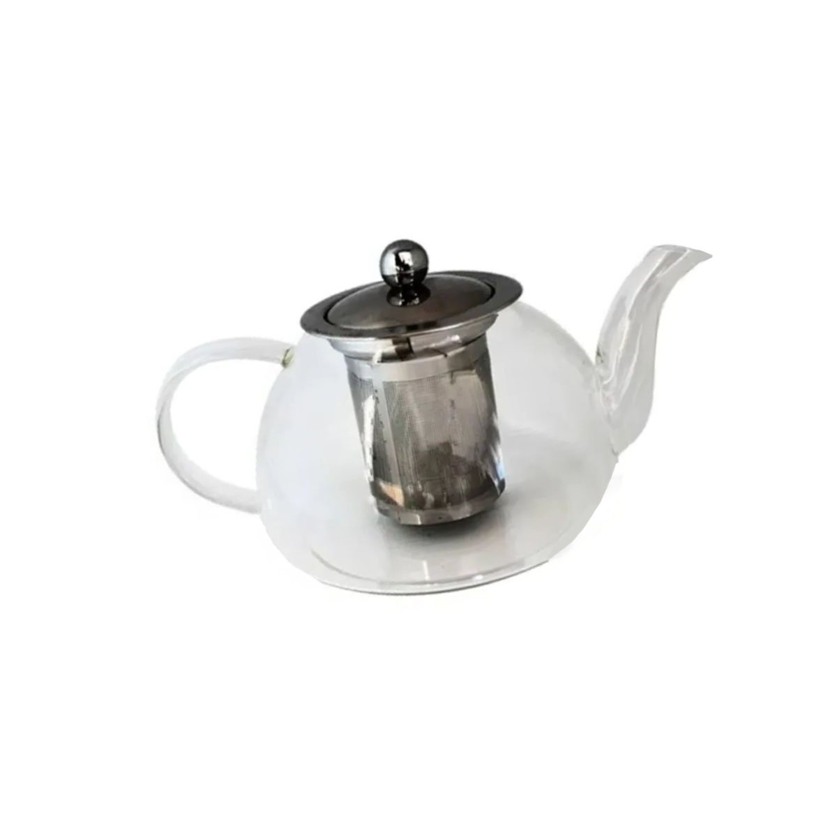 TETERA TRANSPARENTE 900ML DE FORMA CIRCULAR EN BOROSILICATO Y ACERO YLIGAS REGALO - 5