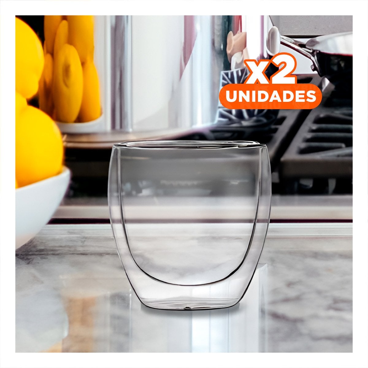 PACK2 RECIPIENTE EN FORMATO 100 ML ESPRESSO DOBLE CAPA VIDRIO TRANSPARENTE Y+PAPEL REGALO - 1