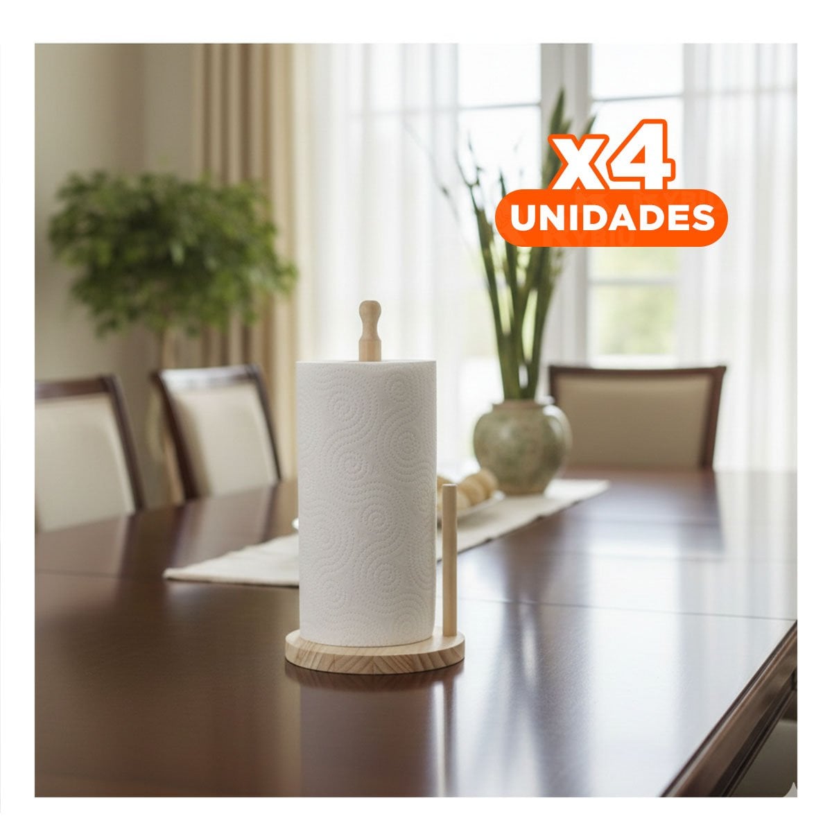 PACK4 SOPORTE ELEGANTE VERTICAL CON CABECITA LARGA Y BASE CIRCULAR PARA HOGAR YPAPEL REGALO - 1