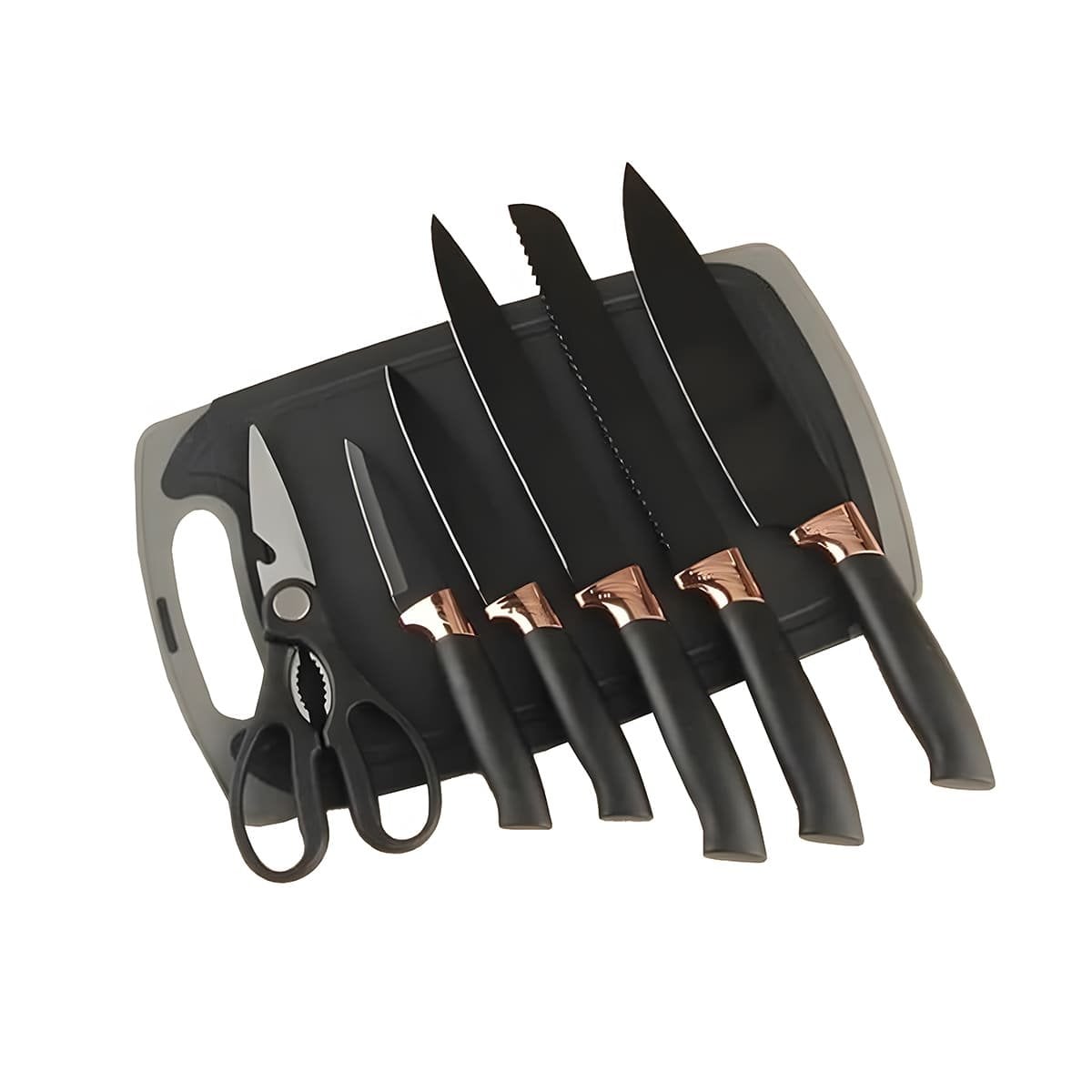 SET COCINA CON TABLA INCLUIDA 18 PIEZAS EN ACERO INOXIDABLE NEGRO Y+LIGAS REGALO - 5