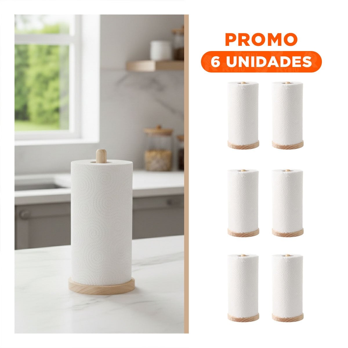 PACK6 ORGANIZADOR COMPACTO VERTICAL DE MADERA CON UN PALO Y BASE FIRME YREGALO STICKER - 1