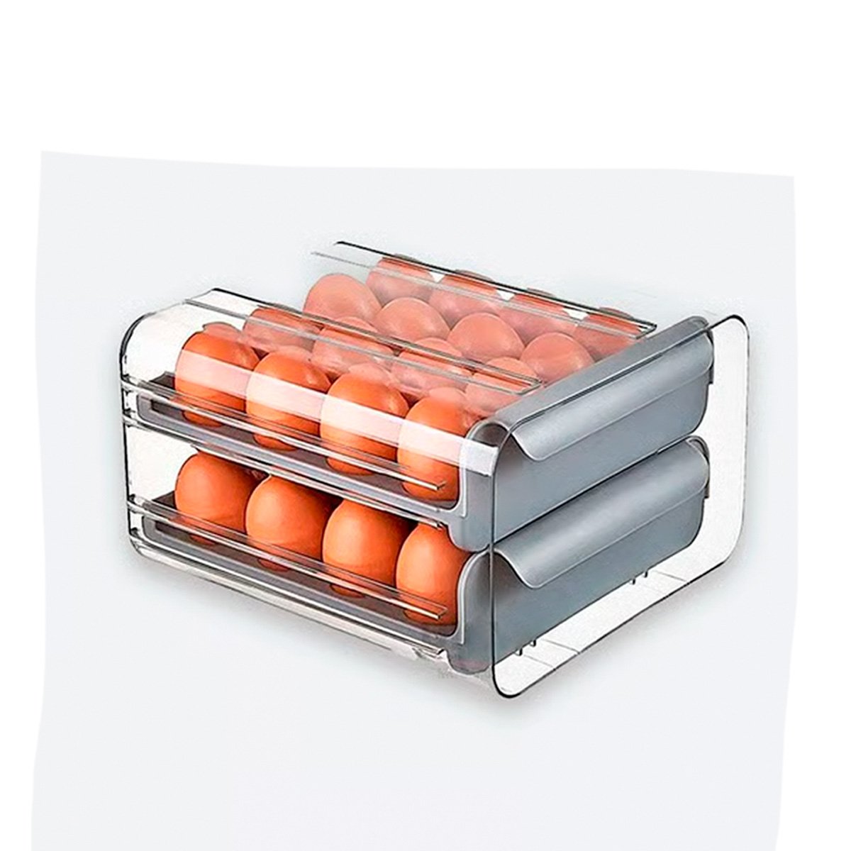 PACK4 SOPORTE DE COCINA EN DOBLE ACRILICO PARA HUEVOS CON ACABADO GENERAL PLOMO - 2