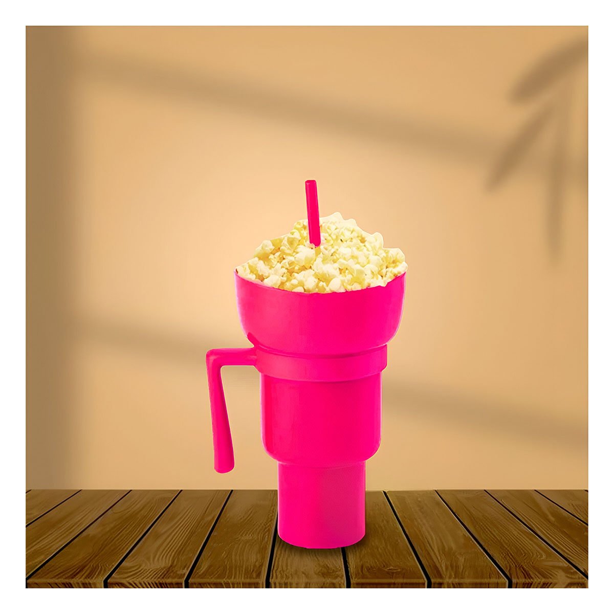 PACK6 RECIPIENTE 2 EN 1 PARA SNACKS Y BEBIDAS DE ABS COLOR ROSADO PRACTICO Y+PAPEL REGALO - 2