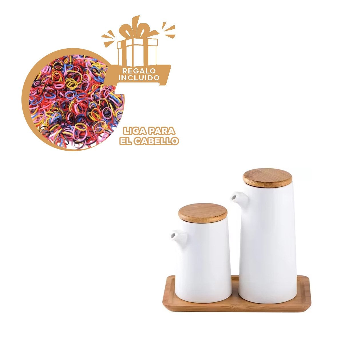 BOTELLA DE CERAMICA CON TAPA QUE FACILITA SERVIR ACEITE Y SALSA YLIGAS REGALO - 2