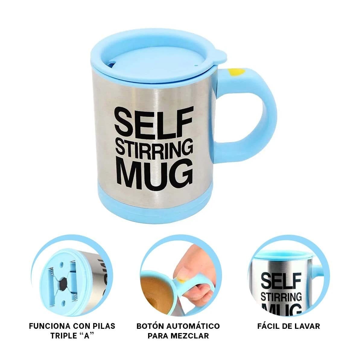 MEZCLADOR ELECTRICO 400 ML CON 2 PILAS AAA PARA BEBIDAS CELESTE Y+PAPEL REGALO - 5