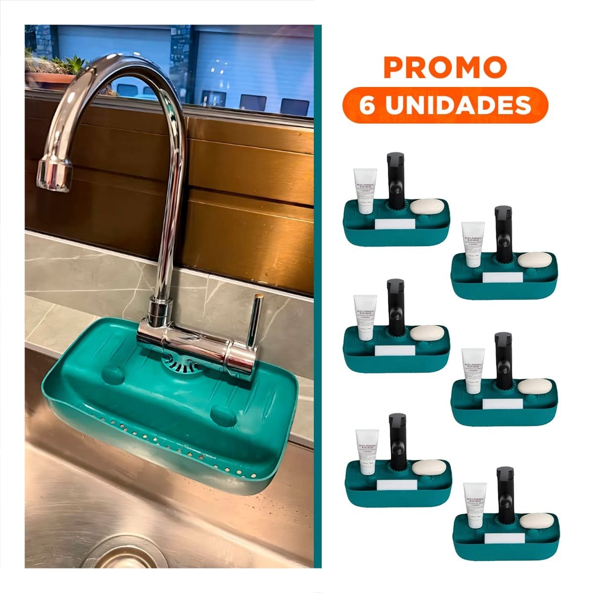 PACK6 BASE DE SILICONA PARA LAVADERO CON ACABADO VERDE Y+REGALO STICKER - 1