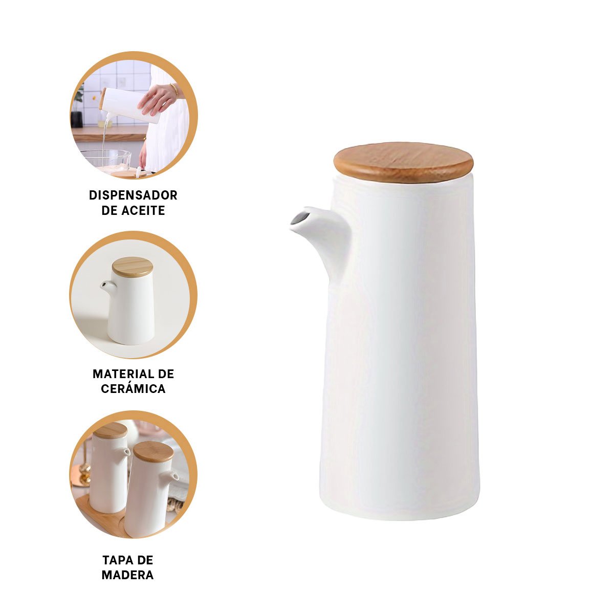 BOTELLA DE CERAMICA CON TAPA PARA ORGANIZAR INGREDIENTES EN COCINA YPOST IT - 5