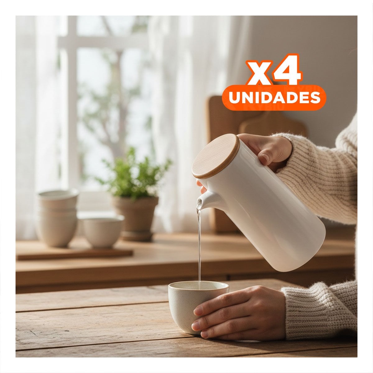 PACK4 DISPENSADOR DE CERAMICA CON TAPA PARA MESA Y COCINA EN HOGAR YPAPEL REGALO - 1