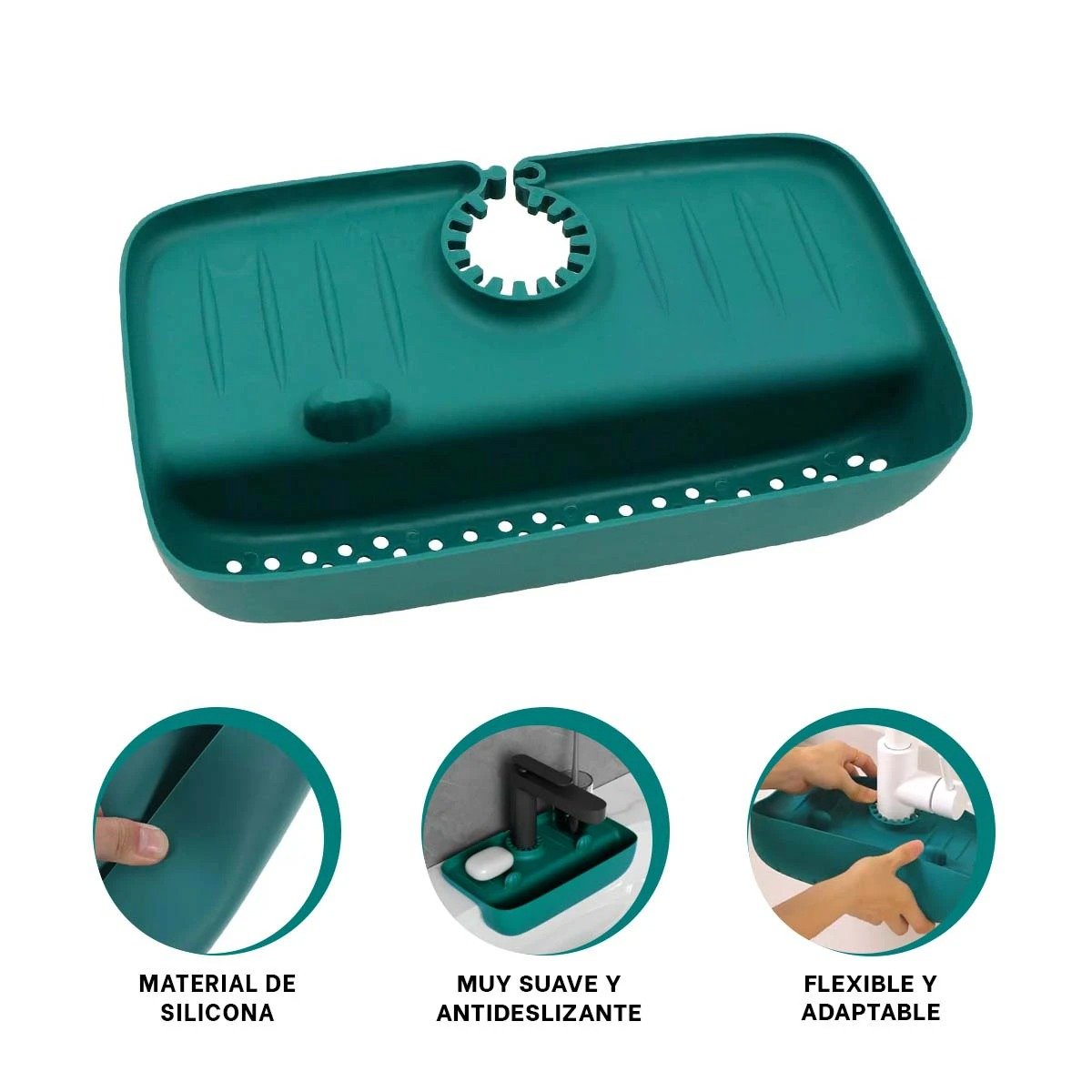ESCURRIDOR VERDE PARA LAVADERO CON SUPERFICIE FLEXIBLE DE SILICONA Y+POST IT - 5