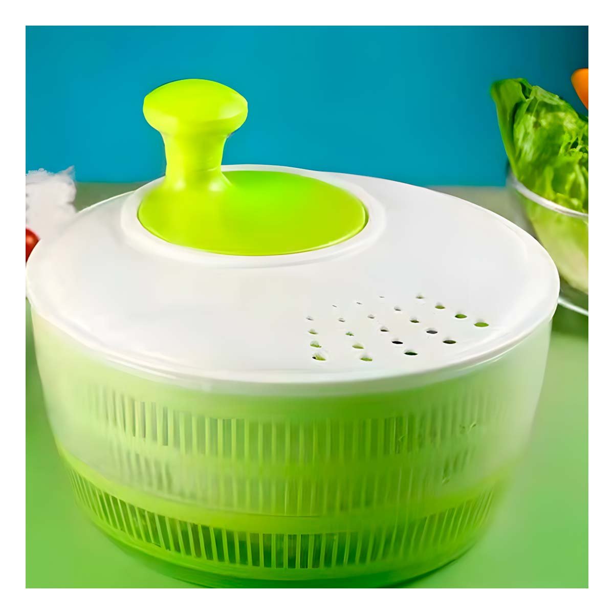 PACK2 CONTENEDOR GIRATORIO VERDE Y BLANCO FACIL DE USAR Y DURADERO SECAR FRUTAS Y+PAPEL REGALO - 2
