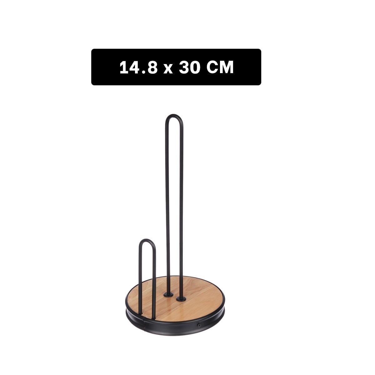 PACK4 ORGANIZADOR NEGRO DE PAPEL TOALLA CON BASE CIRCULAR Y DOBLE PALO YREGALO STICKER - 4