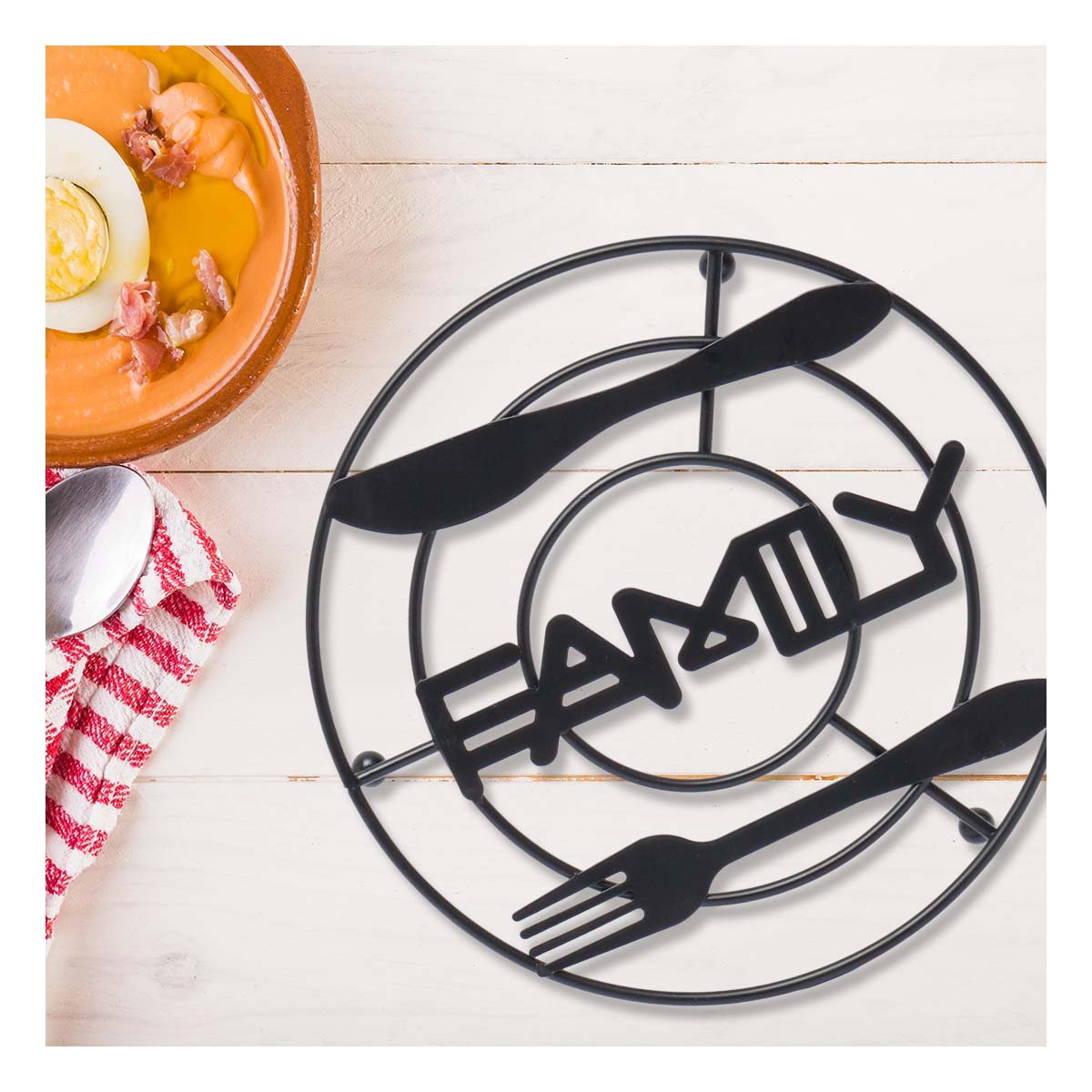 PACK12 SOPORTE OLLAS FABRICADO EN METAL NEGRO PARA ESPACIO CULINARIO ACTUAL Y+REGALO STICKER - 3