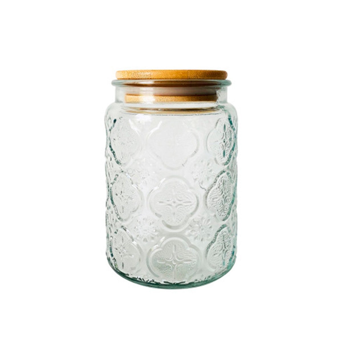 FRASCO DE VIDRIO CON TAPA Y FLORES PARA ALMACENAMIENTO CREATIVO YREGALO STICKER - 1