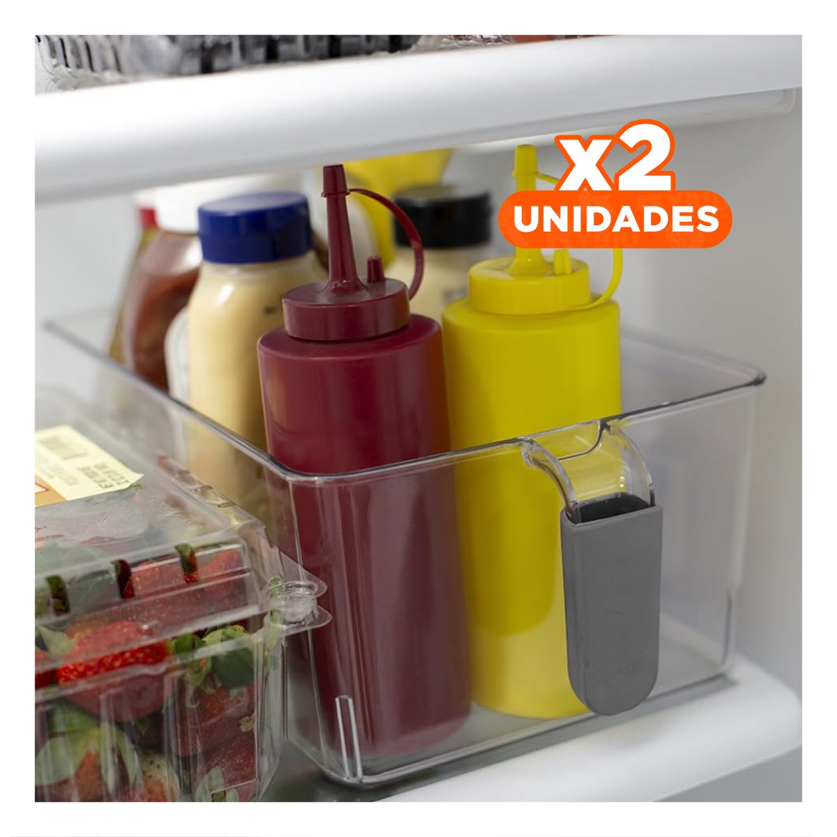 PACK2 MODULO DE REFRIGERADOR RECTANGULAR CON ASA EN ACRILICO PLOMO - 1