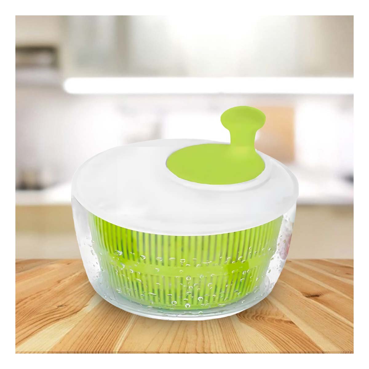 PACK2 CONTENEDOR GIRATORIO VERDE Y BLANCO COMODO Y RESISTENTE SECAR VERDURAS - 5