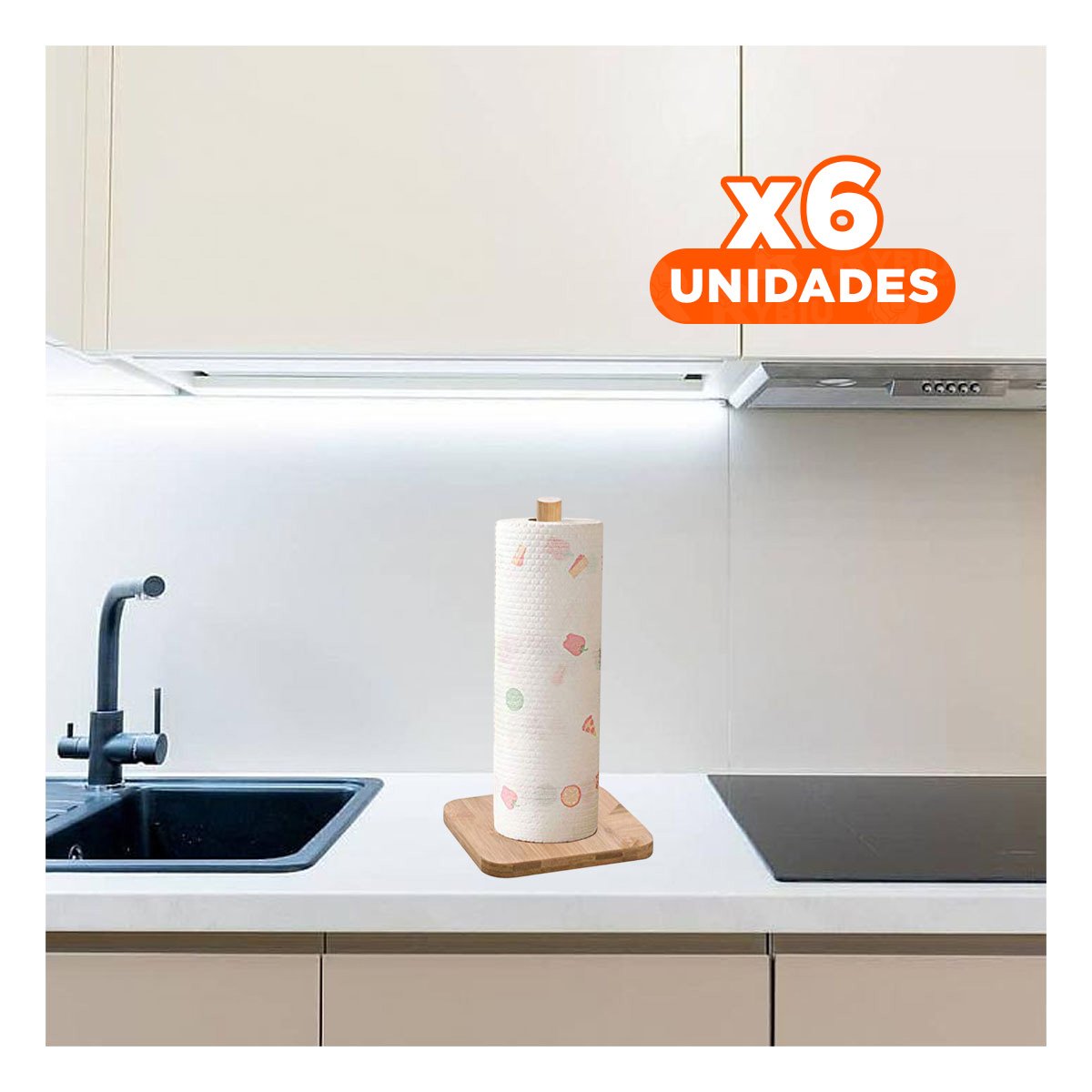 PACK6 SOPORTE ELEGANTE VERTICAL DE MADERA PARA COCINA Y HOGAR YPAPEL REGALO - 1