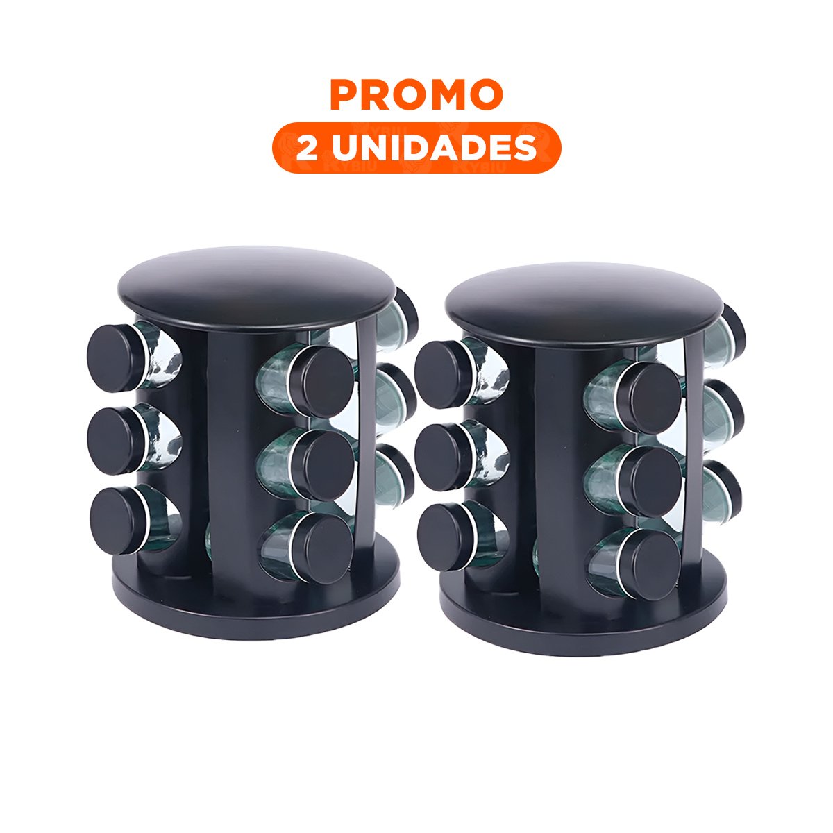 PACK2 KIT CONDIMENTERO 12 FRASCOS DE COLOR NEGRO PARA ENCIMERA YREGALO STICKER - 1