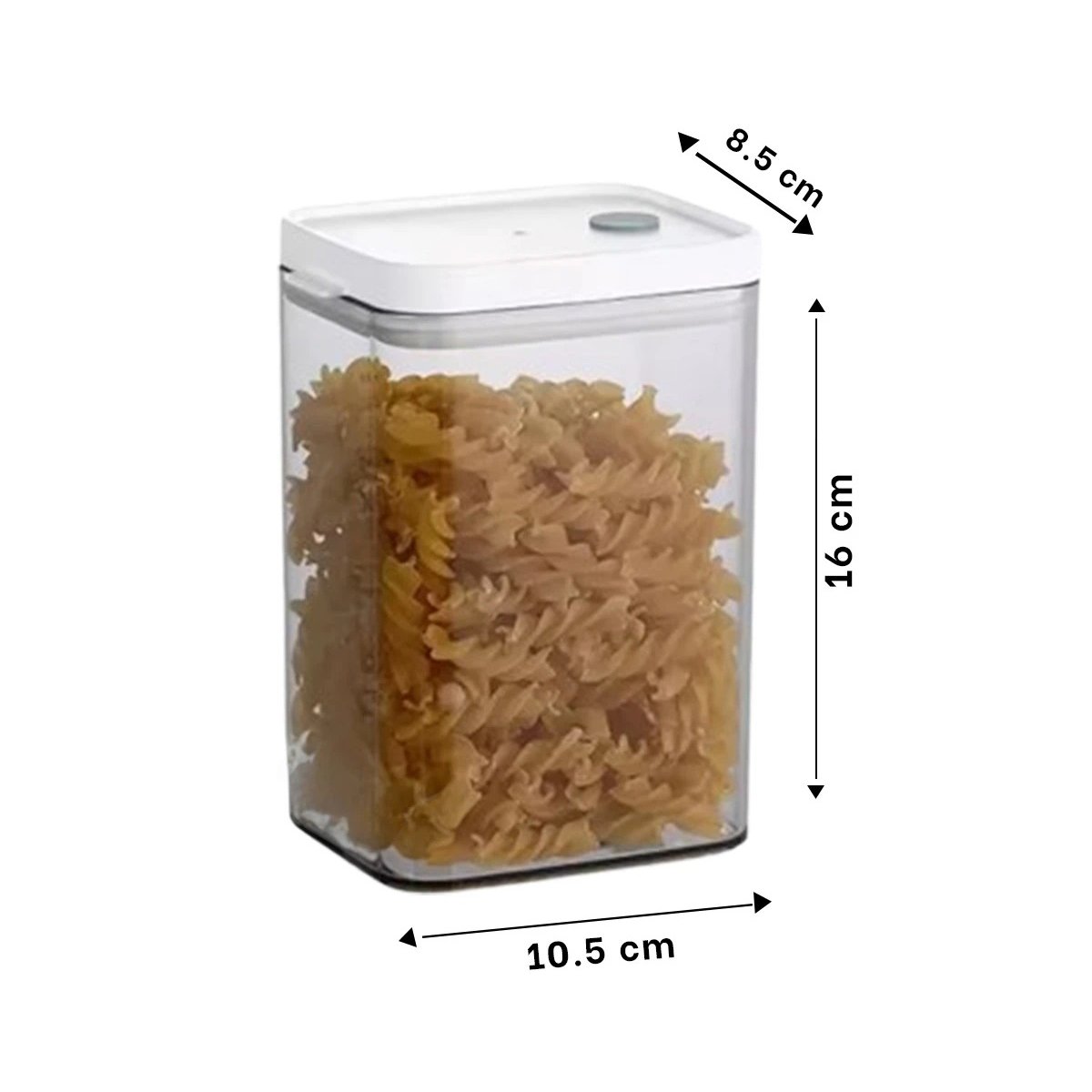 PACK2 TARRO ACRILICO CON TAPA BLANCA PUNTO PLOMO 1100ML HERMETIC - 4