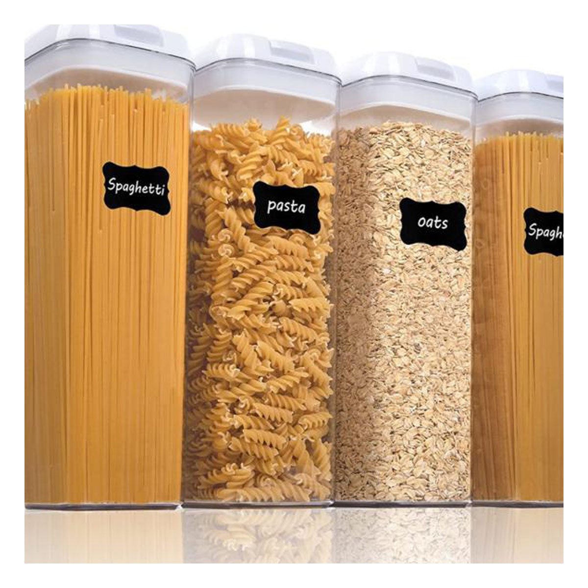 PACK6 RECIPIENTE ACRILICO PARA SNACKS FRESCOS TAPA BLANCA 1900ML Y+PAPEL REGALO - 5
