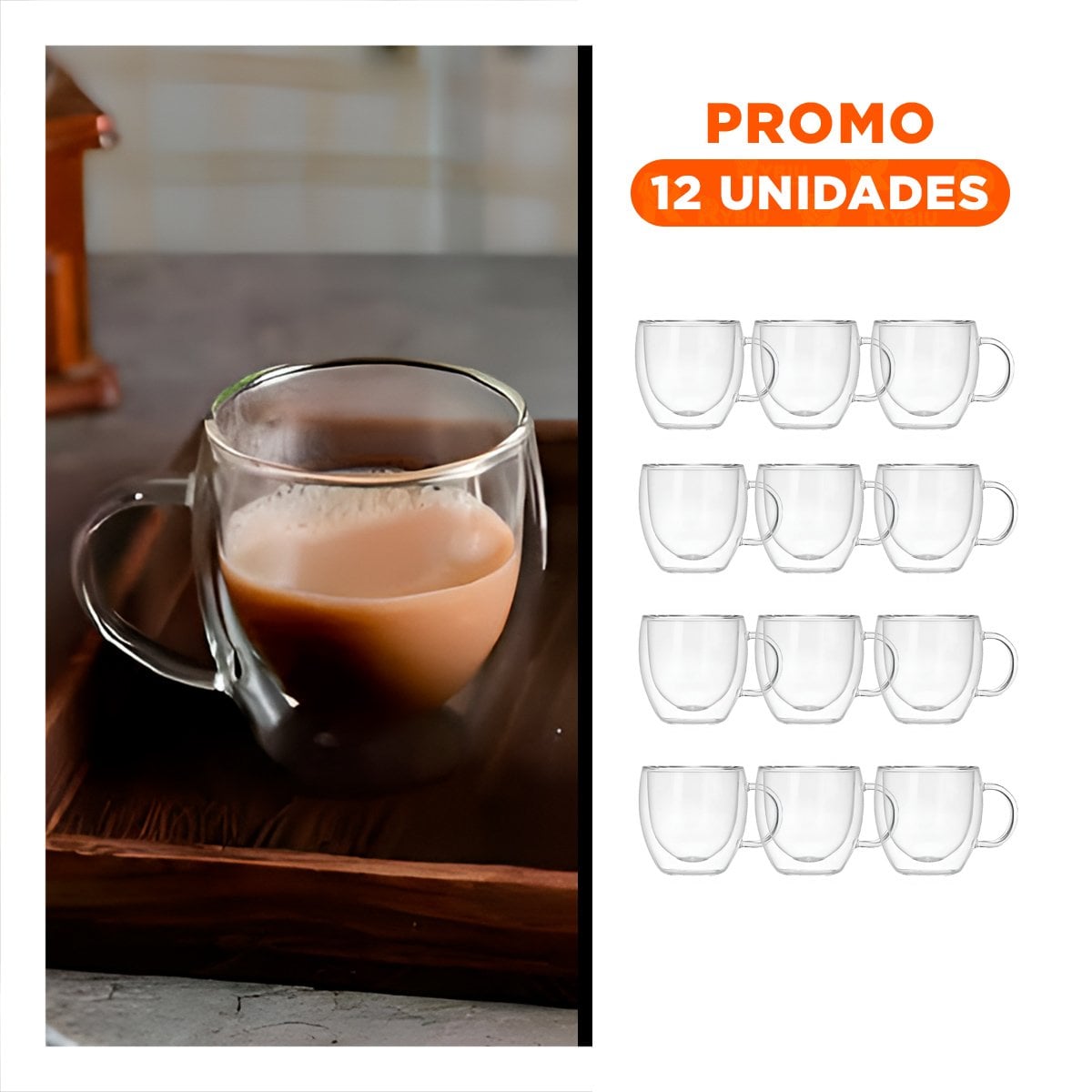 PACK12 VASO PRESENTACION CLARA DE 250ML VIDRIO DE DIMENSIONES 9X5X5CM - 1
