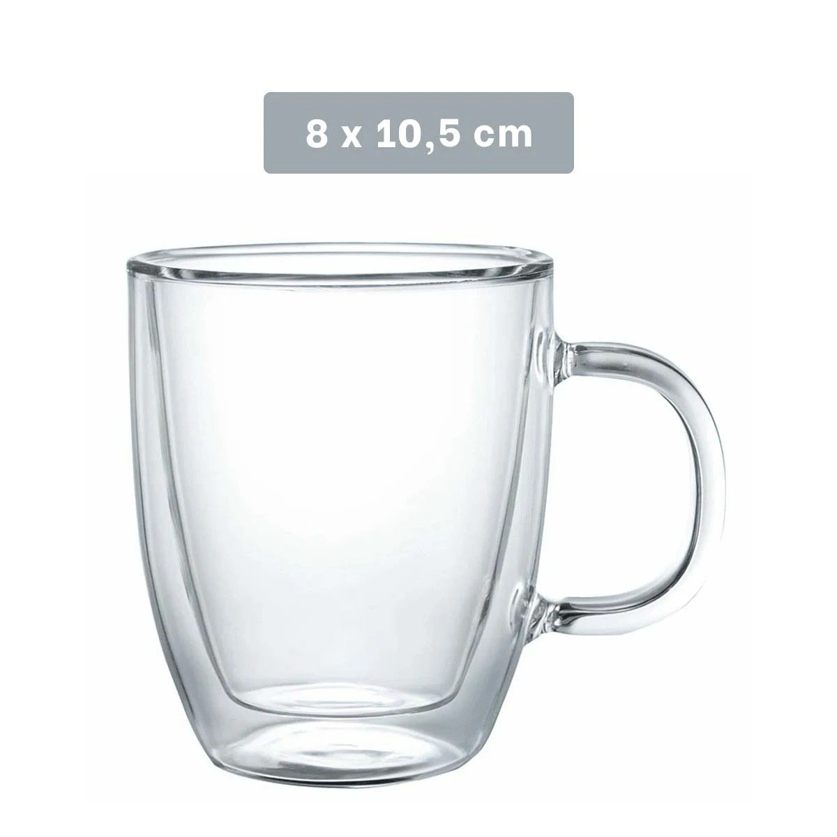 PACK12 JARRO 300 MILILITROS TRANSPARENTE VIDRIO DOBLE CAPA ELEGANTE - 4