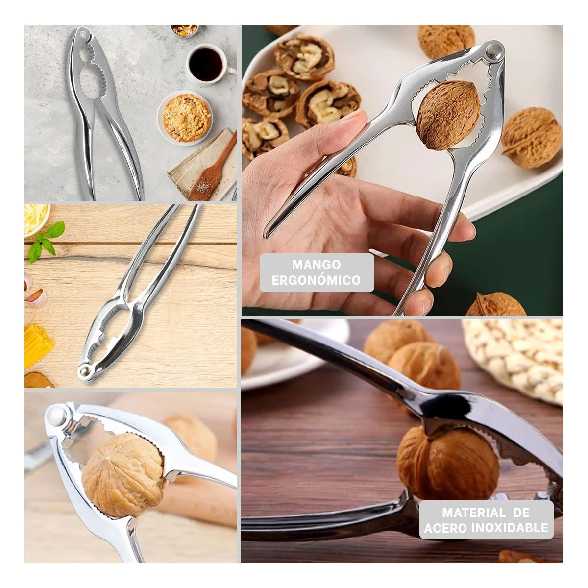 PINZA REFORZADA PLATEADO PARA ROMPENUECES EN ACERO INOXIDABLE DURADERO Y+LIGAS REGALO - 1