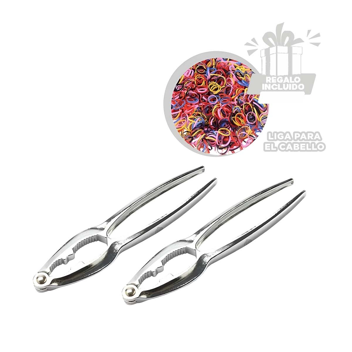 PINZA REFORZADA PLATEADO PARA ROMPENUECES EN ACERO INOXIDABLE DURADERO Y+LIGAS REGALO - 2