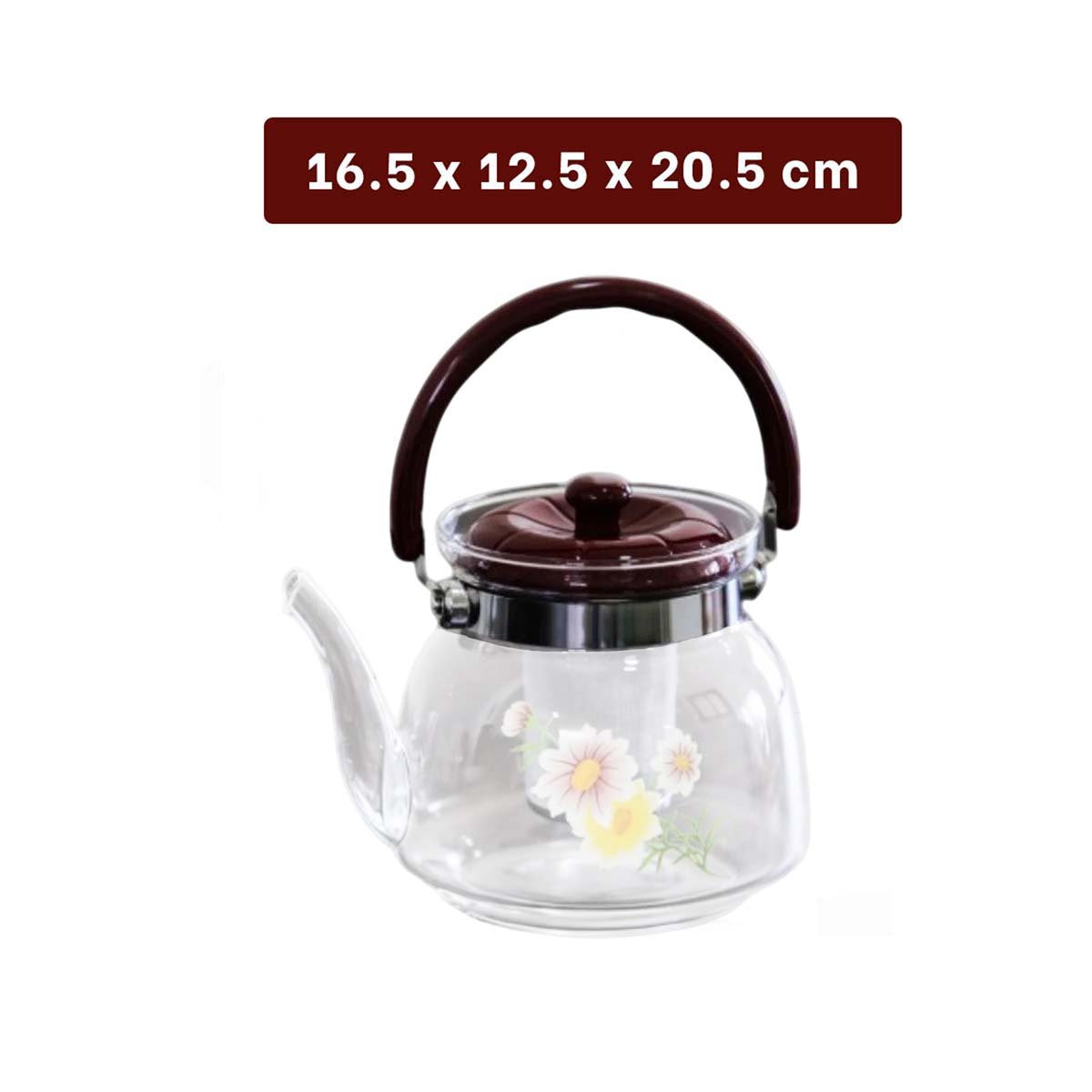 PACK6 TETERA 850ML DE VIDRIO TRANSPARENTE CON TAPA GUINDA EN COMEDOR CLASICO Y+PAPEL REGALO - 4