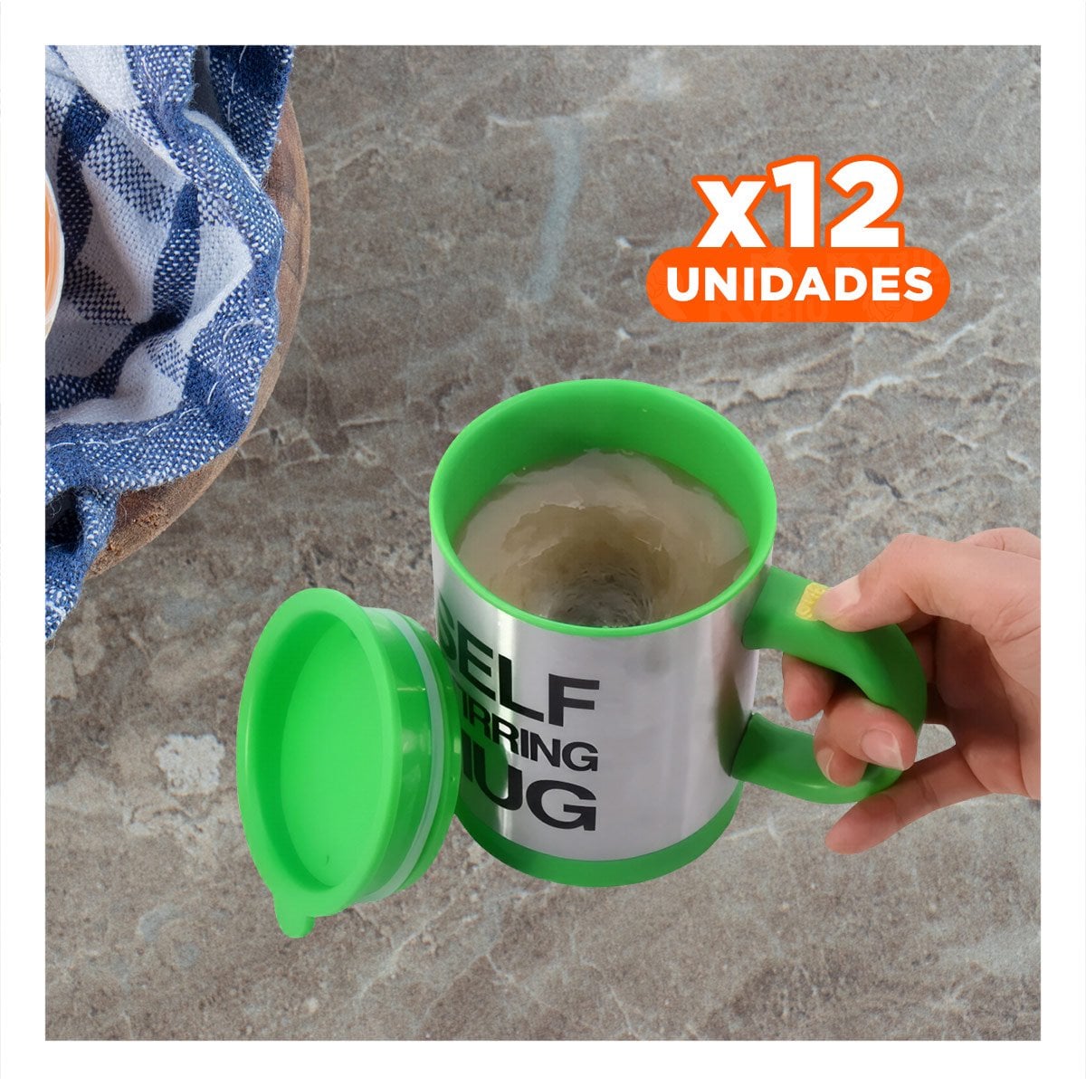 PACK12 MEZCLADOR PARA CAFE 400 ML CON 2 PILAS AAA PARA CASA VERDE Y+PAPEL REGALO - 1