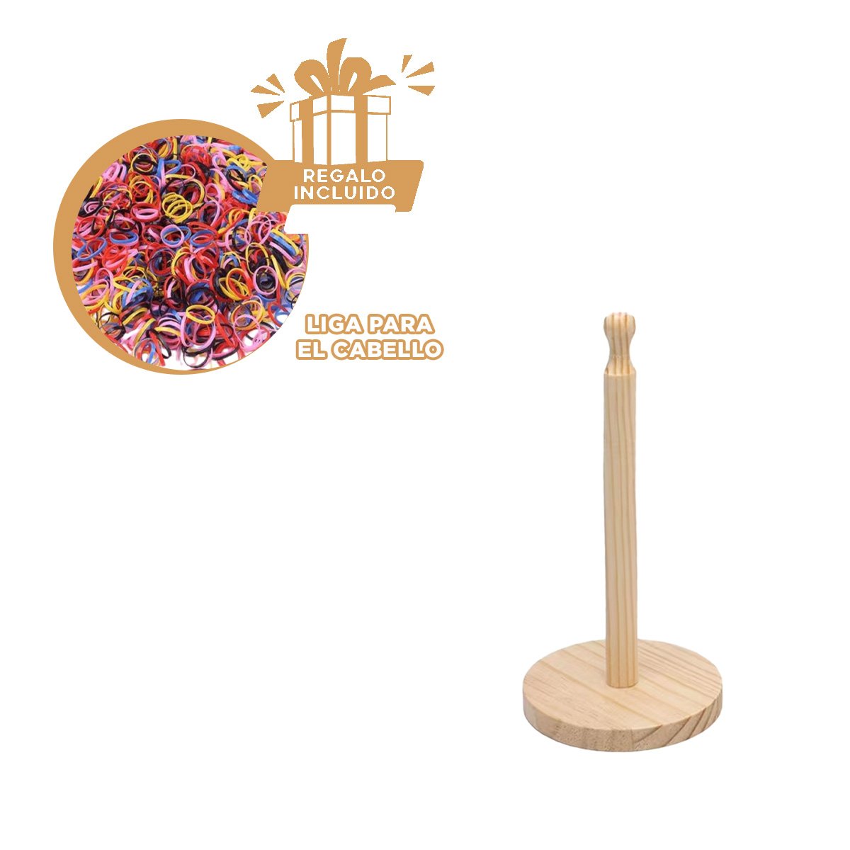 PORTAPAPEL COMPACTO VERTICAL CON CABECITA LARGA Y BASE ESTABLE MADERA YLIGAS REGALO - 2