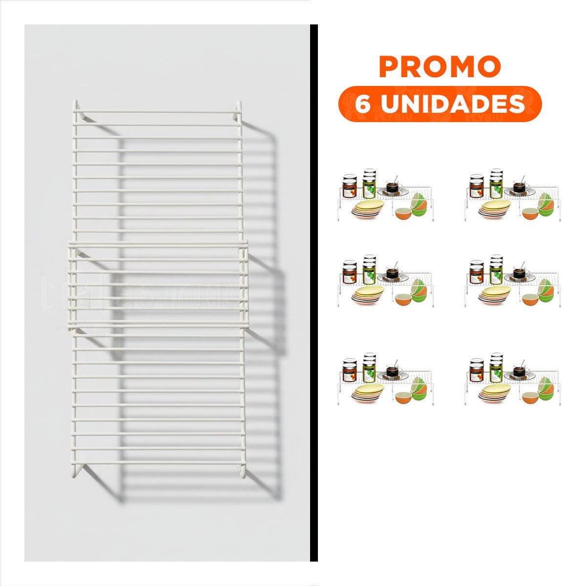 PACK6 SEPARADOR DE ESPACIOS INTERNOS BLANCO EN METAL CON FUNCION EXPANDIBLE Y+REGALO STICKER - 1