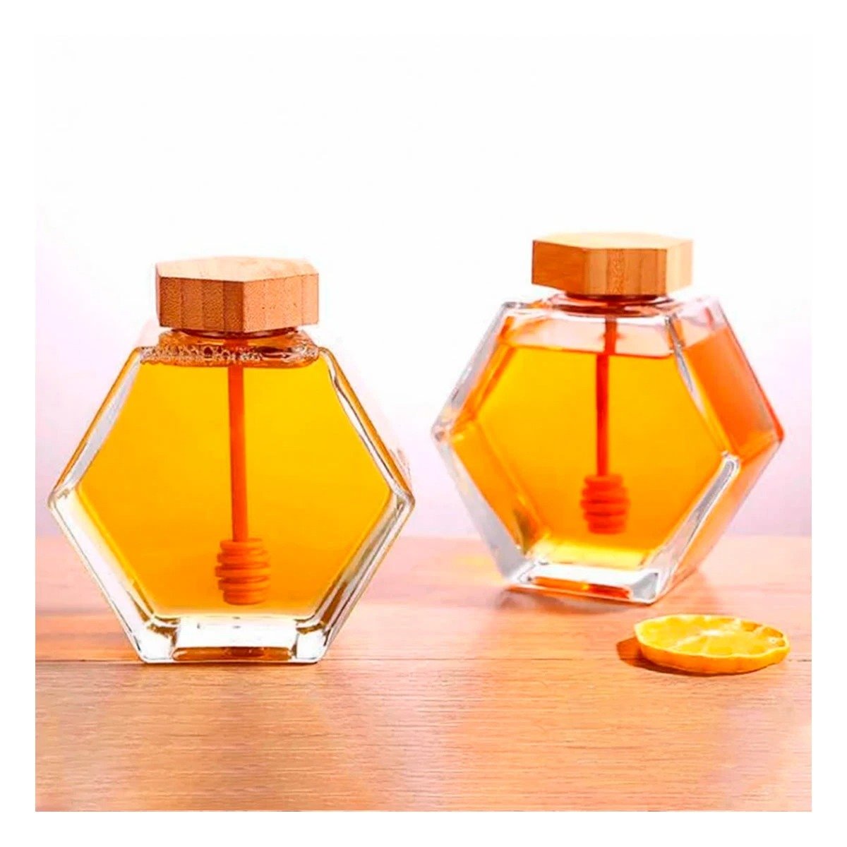 PACK12 ENVASE PARA COCINA EN VIDRIO 380ML CON TAPA DE MADERA Y+REGALO STICKER - 3
