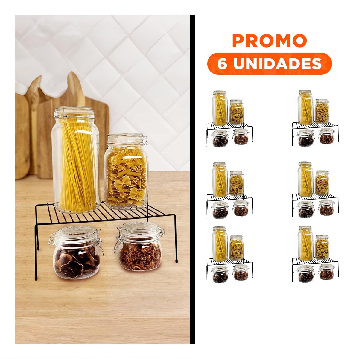 PACK6 SEPARADOR DE ESPACIOS INTERNOS NEGRO EN METAL CON FUNCION EXPANDIBLE Y+REGALO STICKER - 1
