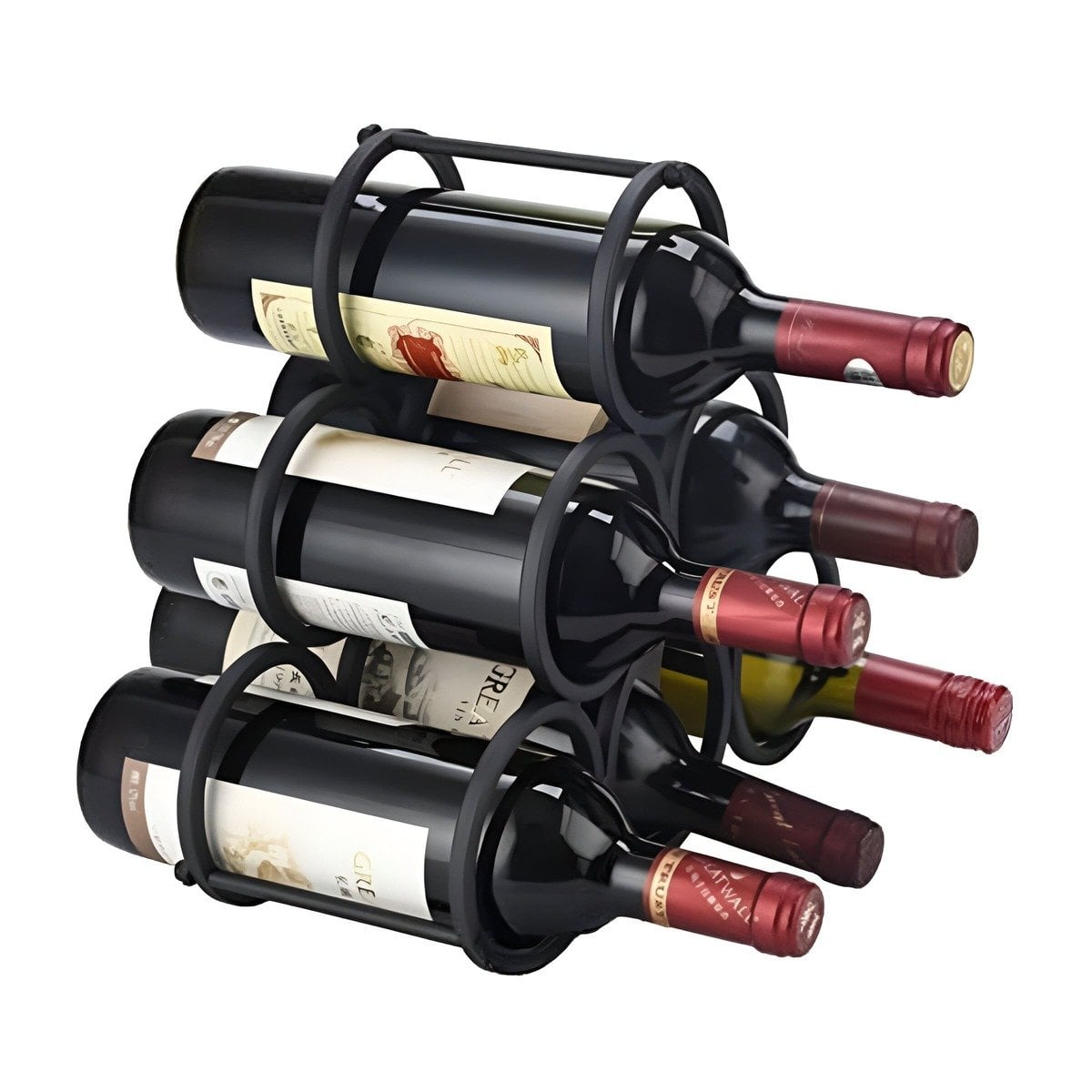 PACK4 REPISA DE COCINA 3 NIVELES PARA 6 BOTELLAS NEGRO Y+PAPEL REGALO - 3