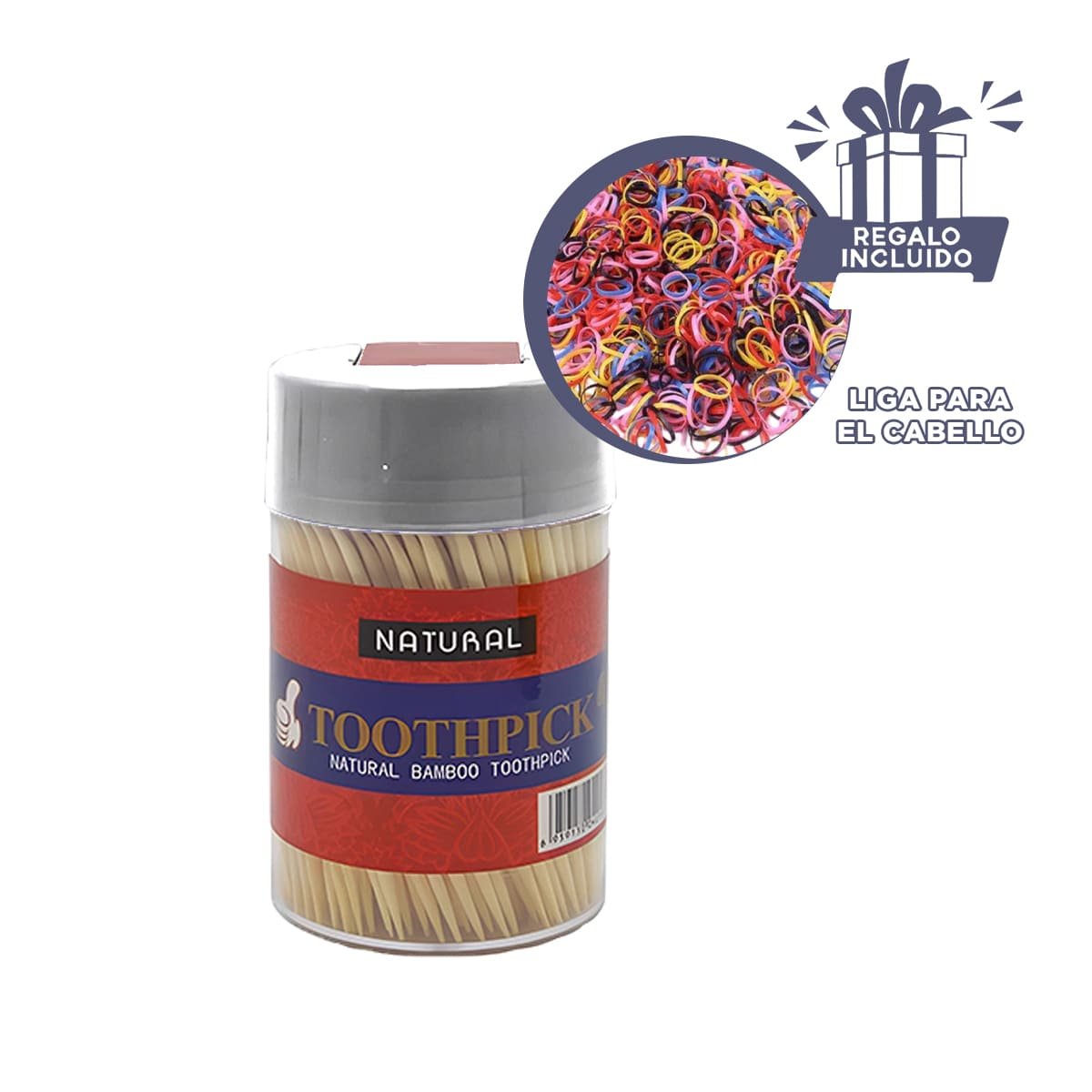 FRASCOS PARA MONDADIENTES DE COLOR BLANCO PACK DE 2 CON DISPENSADOR SUPERIOR Y+LIGAS REGALO - 2