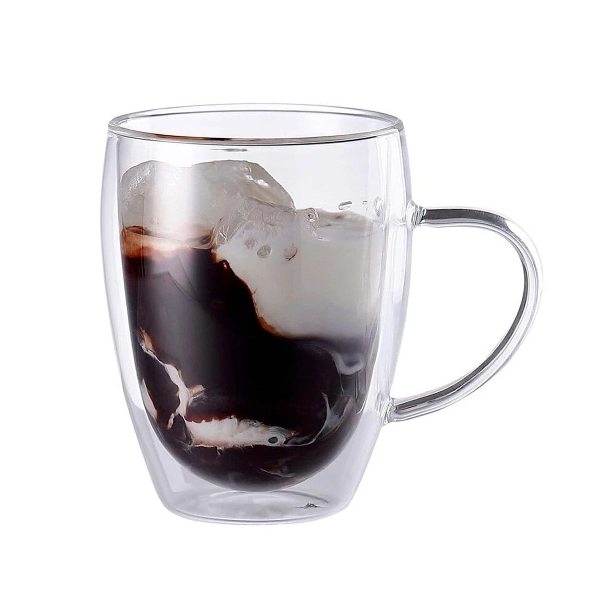 TAZA EN COLOR TRANSPARENTE 300 MILILITROS DOBLE CAPA ESTILO MINIMALISTA Y+REGALO STICKER - 1